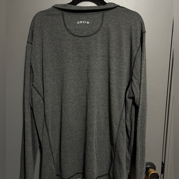 Orvis Charcoal and Blue Quarter-Zip Sweater - Picture 3 of 3